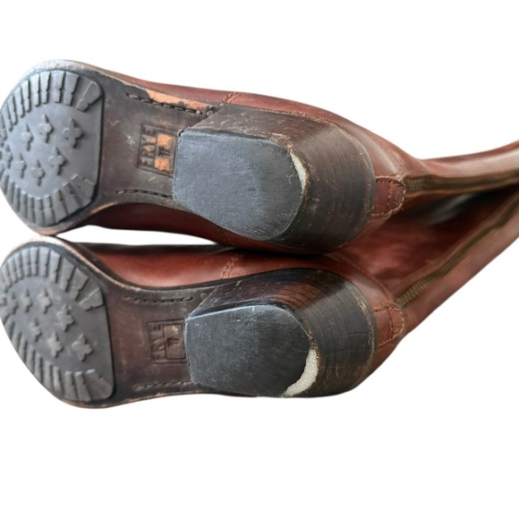 Frye Button Brown Leather Zip Riding 6M 3475894 - Picture 16 of 17